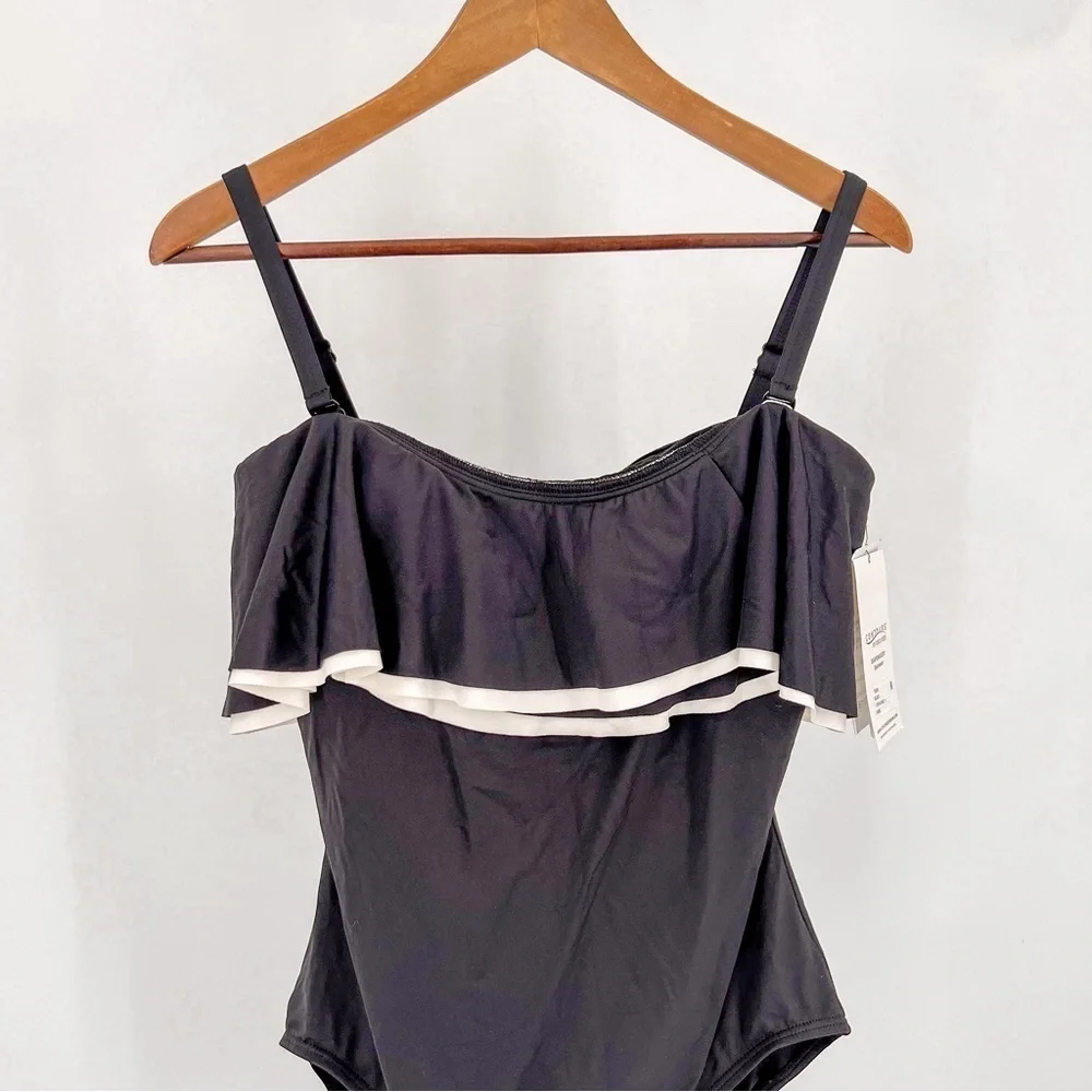 Contours Ruffled Strapless Tummy-Control One-Piece Swimsuit - Picture 4 of 16